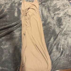 Cider Ribbed Tan Dress